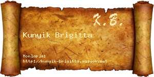 Kunyik Brigitta névjegykártya